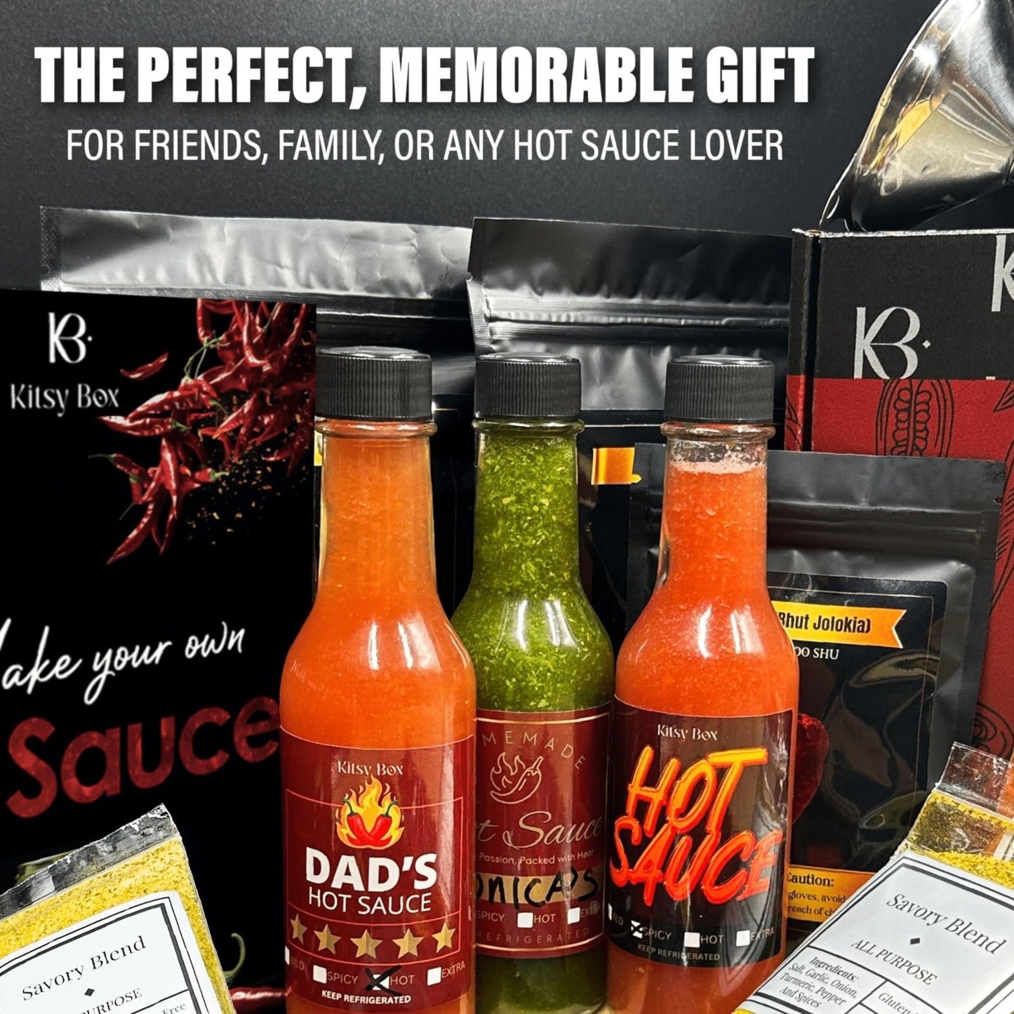 Hot Sauce Making Kit, DIY Hot Sauce Gift Set - Hot Sauce Kit - Kitsy Box - 